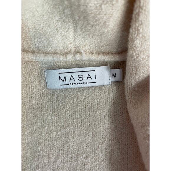 MASAI Copenhagen Cream Boucle Open Front Cardigan Sweater Women’s Medium - Picture 9 of 13